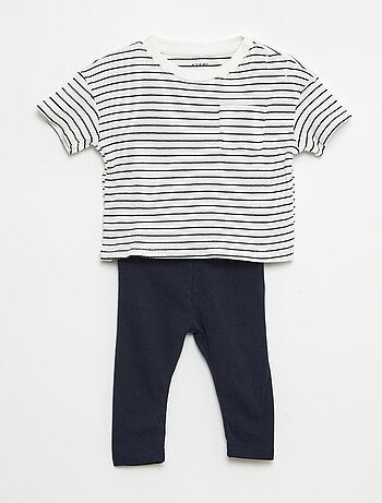 Completo t-shirt a maniche corte + leggings - 2 pezzi