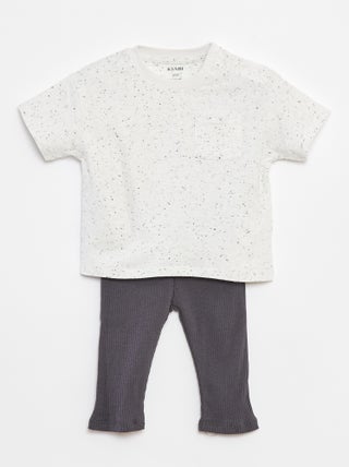 Completo t-shirt a maniche corte + leggings - 2 pezzi