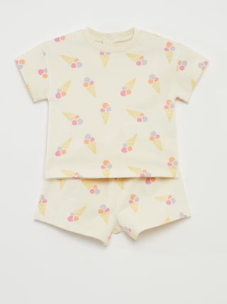 Completo t-shirt a maniche corte + shorts - 2 pezzi