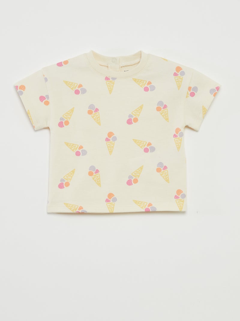 Completo t-shirt a maniche corte + shorts - 2 pezzi BIANCO - Kiabi