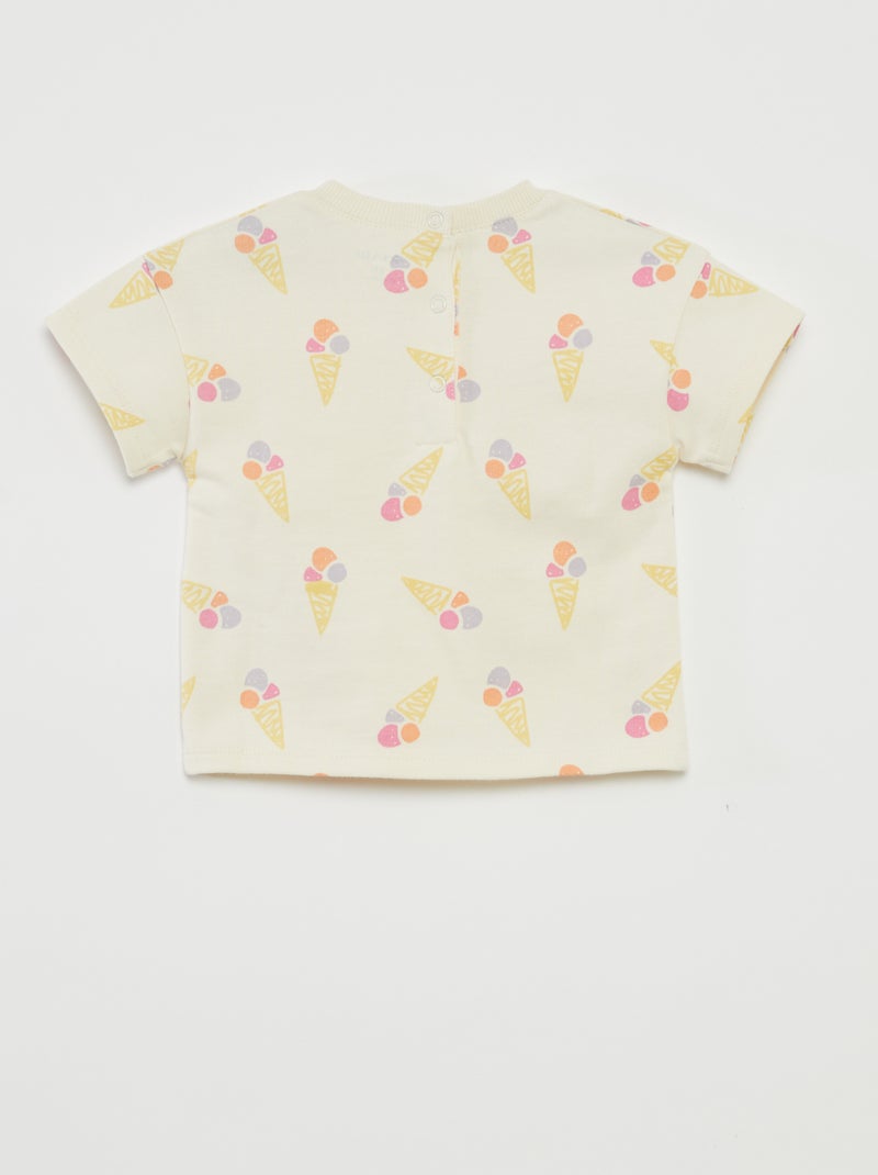 Completo t-shirt a maniche corte + shorts - 2 pezzi BIANCO - Kiabi