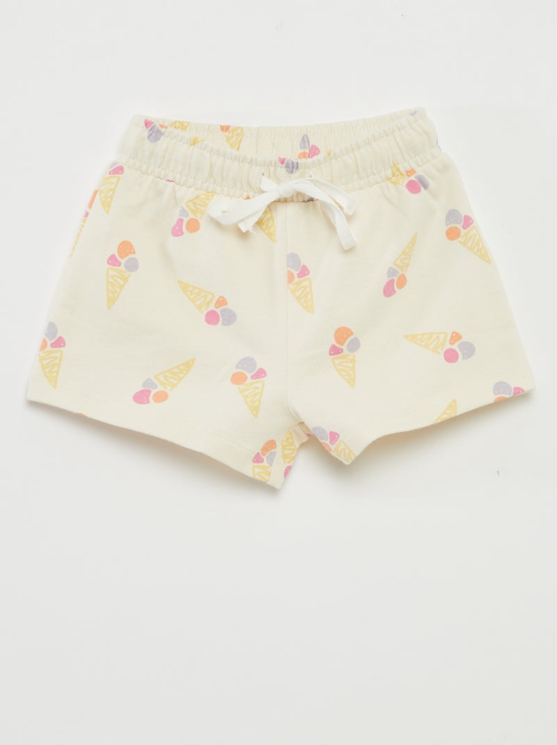 Completo t-shirt a maniche corte + shorts - 2 pezzi BIANCO - Kiabi