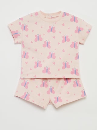 Completo t-shirt a maniche corte + shorts - 2 pezzi