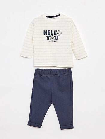 Completo t-shirt a maniche lunghe + pantaloni - 2 pezzi