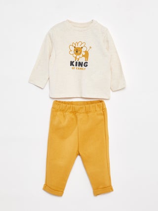 Completo t-shirt a maniche lunghe + pantaloni - 2 pezzi