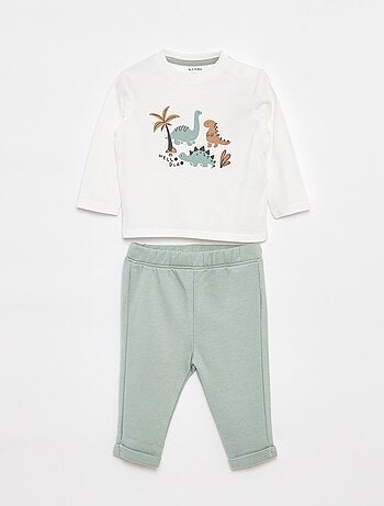 Completo t-shirt a maniche lunghe + pantaloni - 2 pezzi