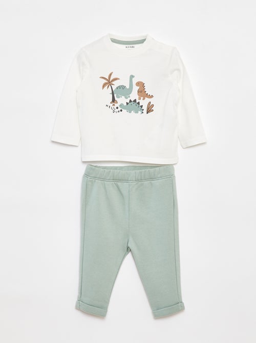 Completo t-shirt a maniche lunghe + pantaloni - 2 pezzi - Kiabi