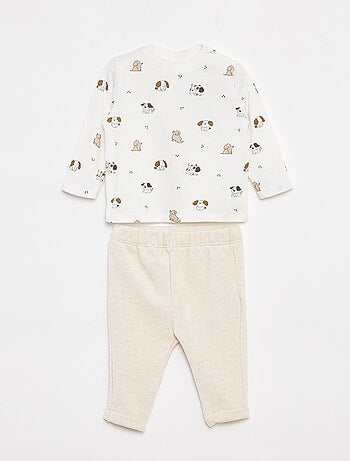 Completo t-shirt a maniche lunghe + pantaloni - 2 pezzi