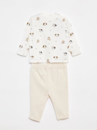 Completo t-shirt a maniche lunghe + pantaloni - 2 pezzi