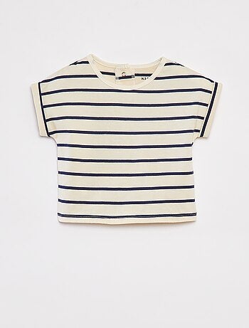 Completo t-shirt a righe + pantaloni in denim - 2 pezzi