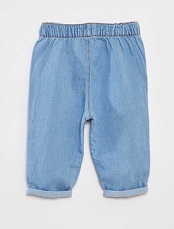 Completo t-shirt a righe + pantaloni in denim - 2 pezzi