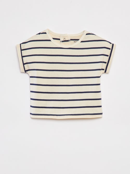 Completo t-shirt a righe + pantaloni in denim - 2 pezzi - Kiabi