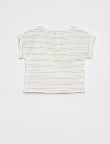 Completo t-shirt a righe + pantaloni in denim - 2 pezzi