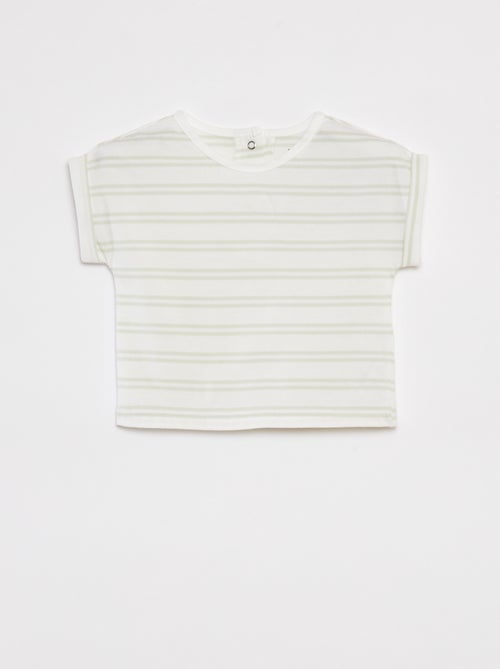 Completo t-shirt a righe + pantaloni in denim - 2 pezzi - Kiabi