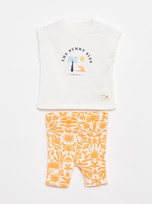 Completo t-shirt + ciclisti con stampa - Graphik Edition - Kiabi