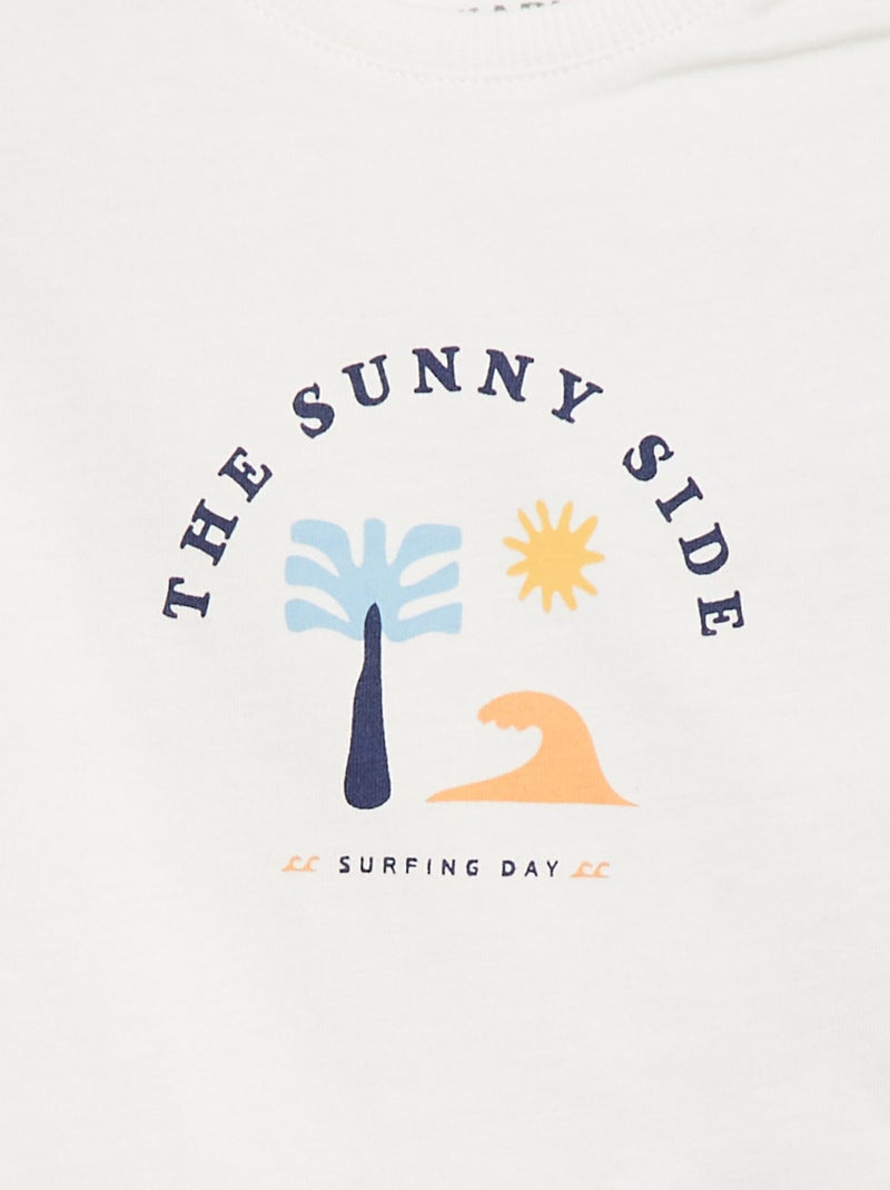 Completo t-shirt + ciclisti con stampa - Graphik Edition Bianco - Kiabi