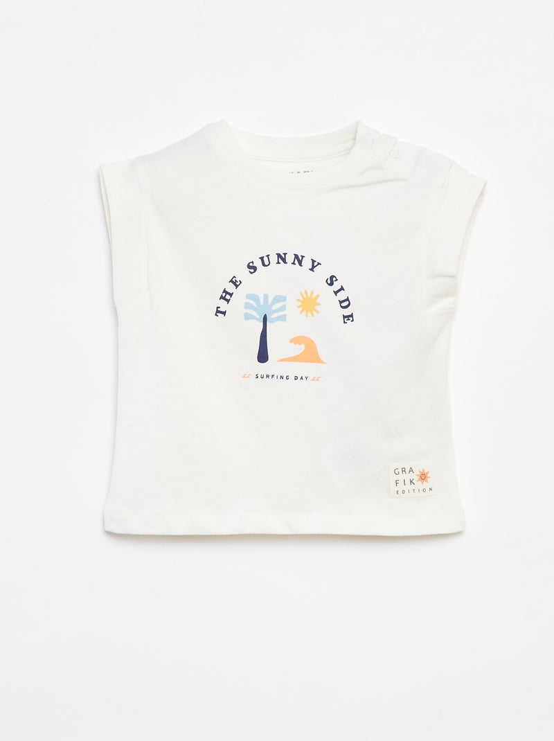 Completo t-shirt + ciclisti con stampa - Graphik Edition Bianco - Kiabi