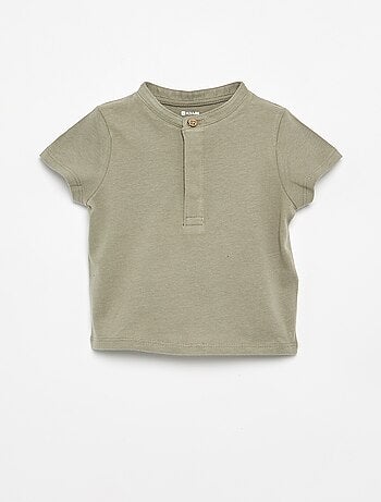 Completo t-shirt con collo alla coreana + pantaloni - 2 pezzi