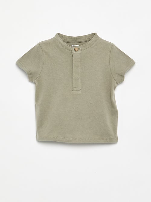 Completo t-shirt con collo alla coreana + pantaloni - 2 pezzi - Kiabi