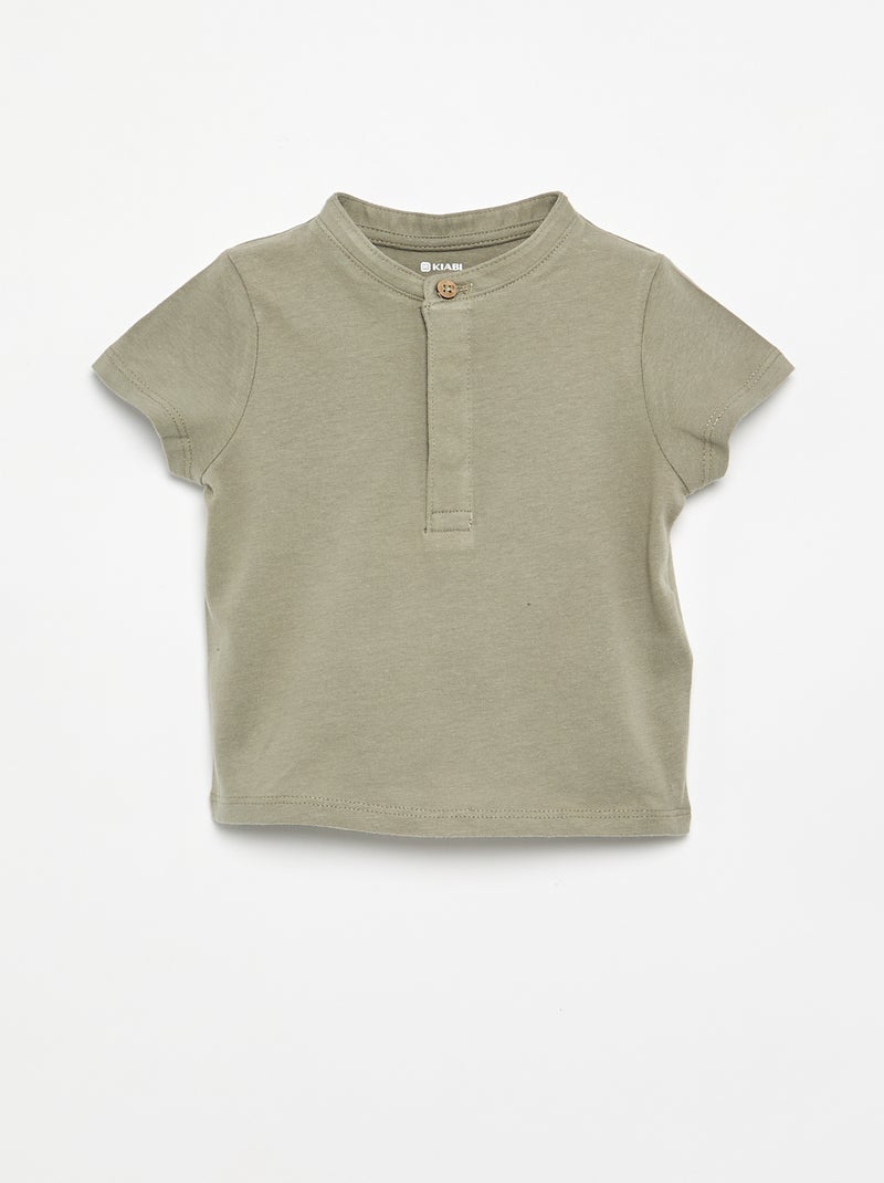 Completo t-shirt con collo alla coreana + pantaloni - 2 pezzi Bianco - Kiabi