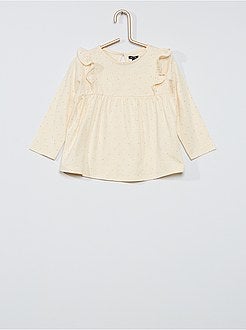 Completo t-shirt con volant + leggings a coste - Kiabi