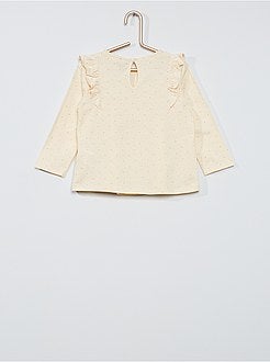 Completo t-shirt con volant + leggings a coste - Kiabi