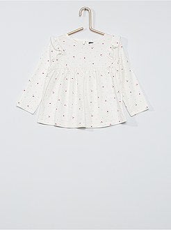 Completo t-shirt con volant + leggings a coste - Kiabi