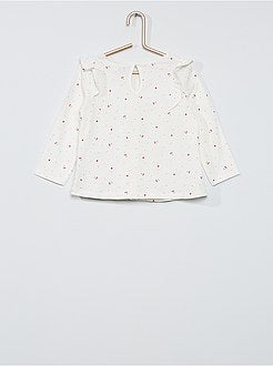 Completo t-shirt con volant + leggings a coste - Kiabi