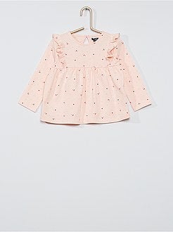 Completo t-shirt con volant + leggings a coste - Kiabi