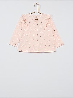 Completo t-shirt con volant + leggings a coste - Kiabi