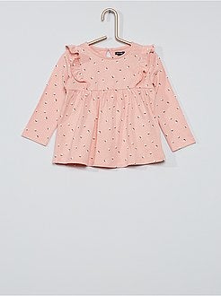 Completo t-shirt con volant + leggings a coste - Kiabi