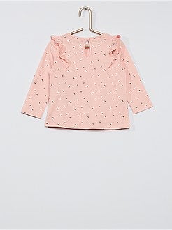 Completo t-shirt con volant + leggings a coste - Kiabi