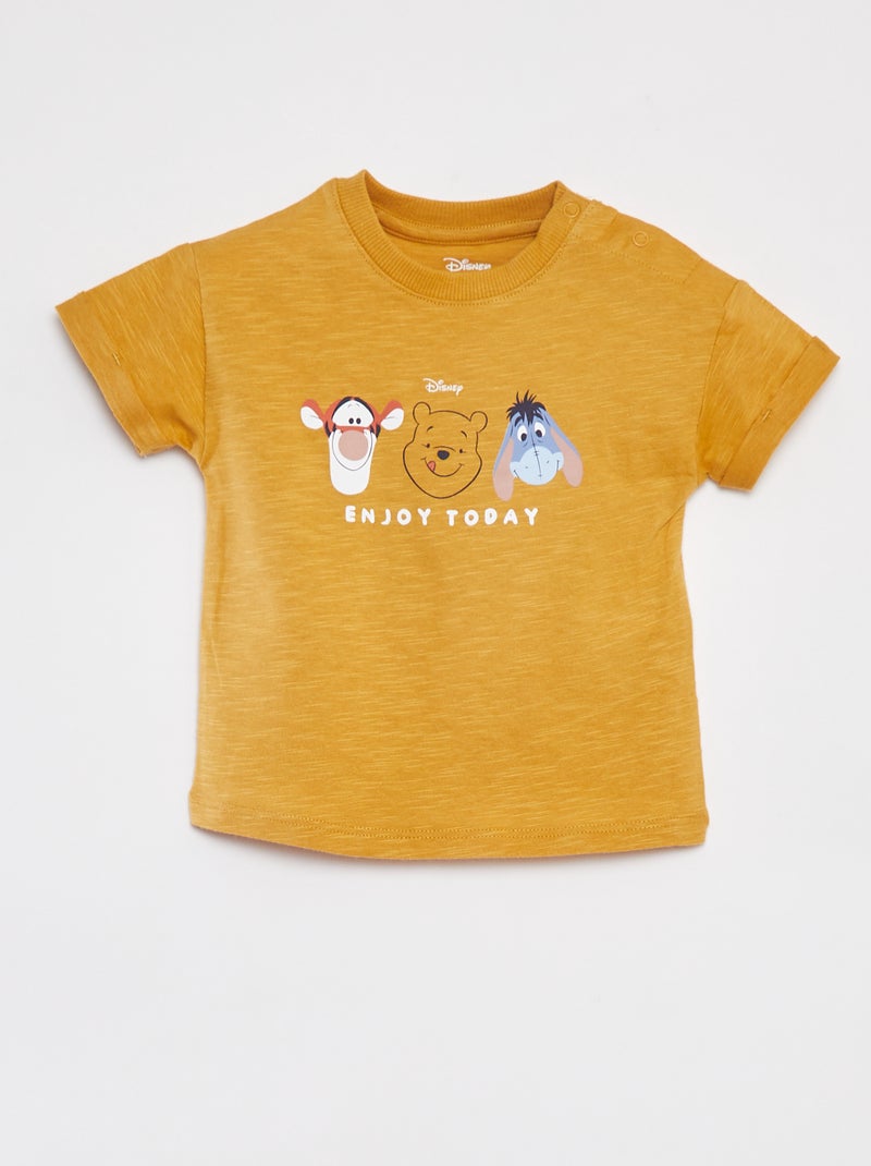 Completo t-shirt 'Disney' + salopette corta a righe - 2 pezzi GIALLO - Kiabi
