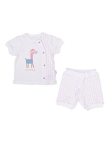 Completo t-shirt e pantaloncini per bambini in cotone biologico, motivo giraffa | kitikate | kitikat