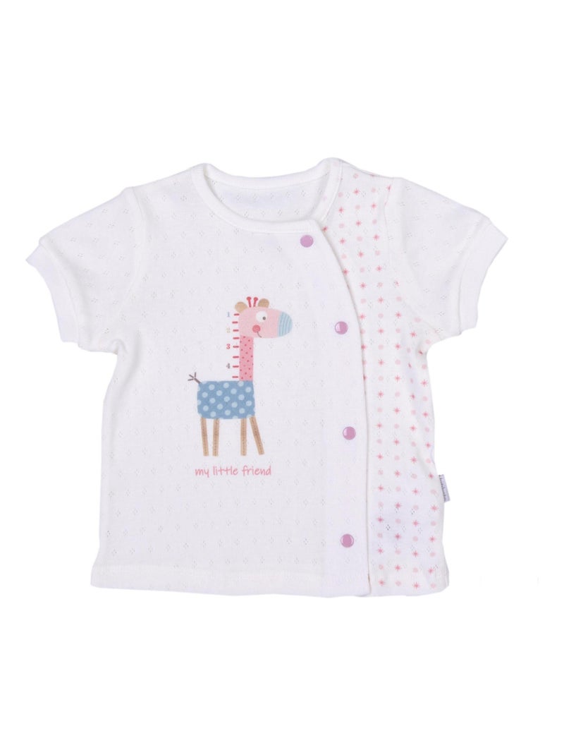 Completo t-shirt e pantaloncini per bambini in cotone biologico, motivo giraffa | kitikate | kitikat Rosa - Kiabi