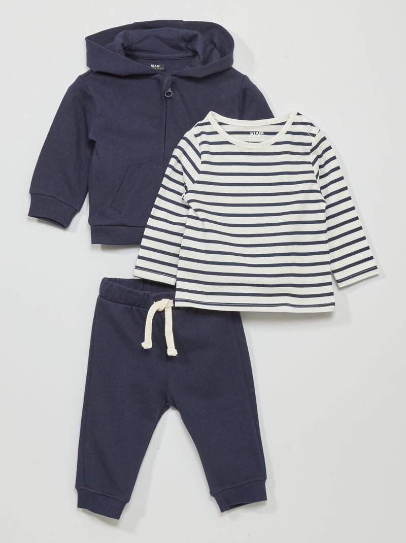 Completo t-shirt + felpa + joggers 2 pezzi BIANCO - Kiabi
