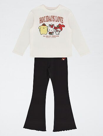Completo t-shirt + legging svasato 'Hello Kitty' - 2 pezzi