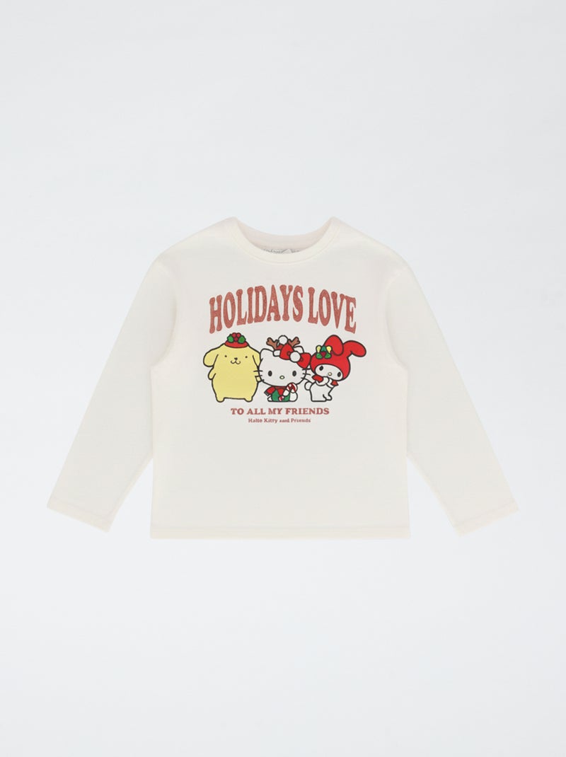 Completo t-shirt + legging svasato 'Hello Kitty' - 2 pezzi Bianco - Kiabi