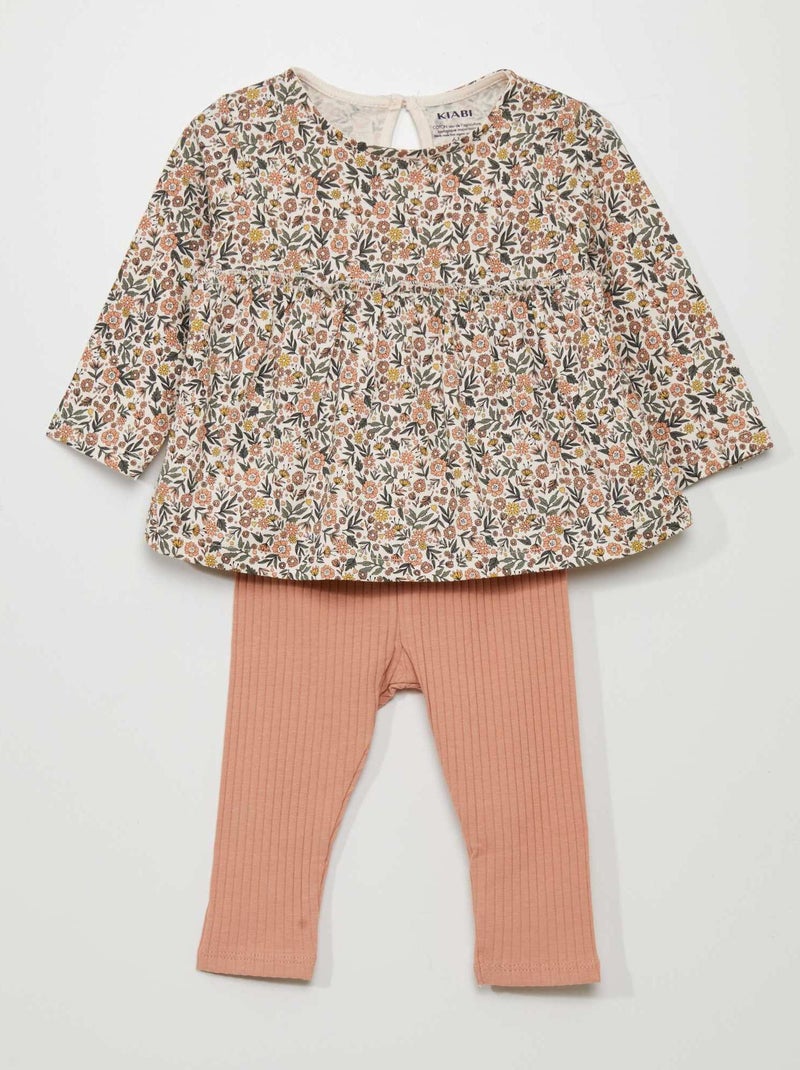 Completo t-shirt + leggings - 2 pezzi BEIGE - Kiabi
