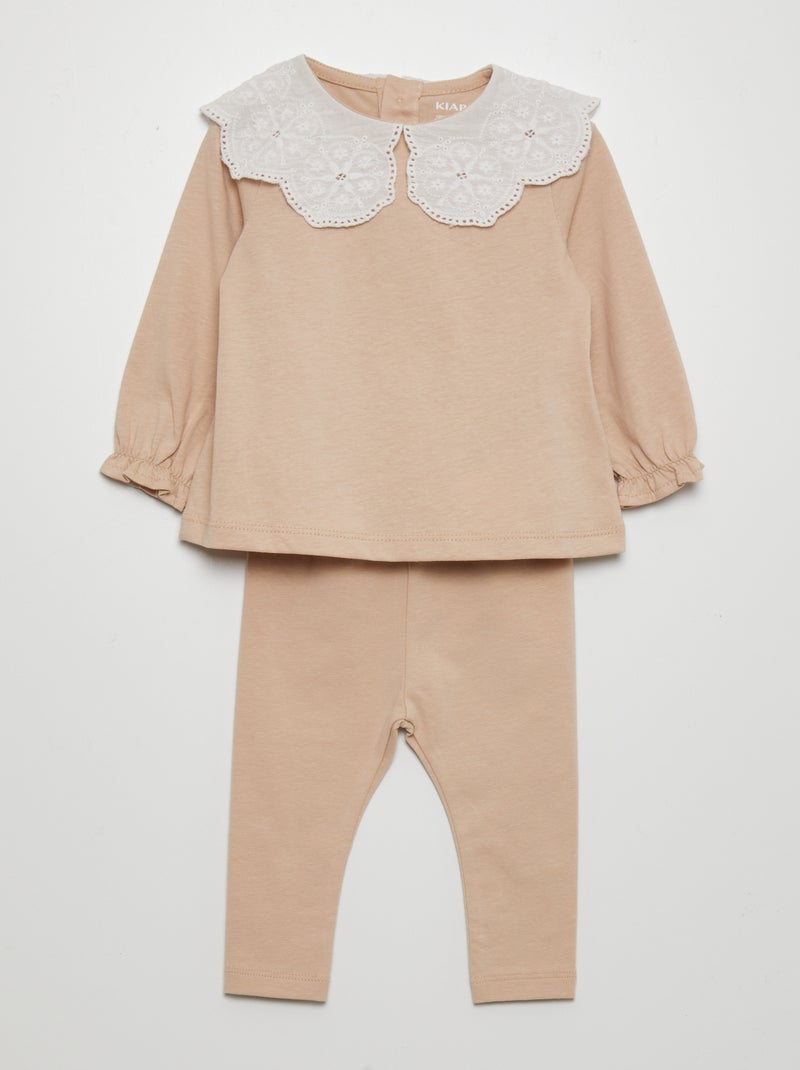 Completo t-shirt + leggings - 2 pezzi BEIGE - Kiabi