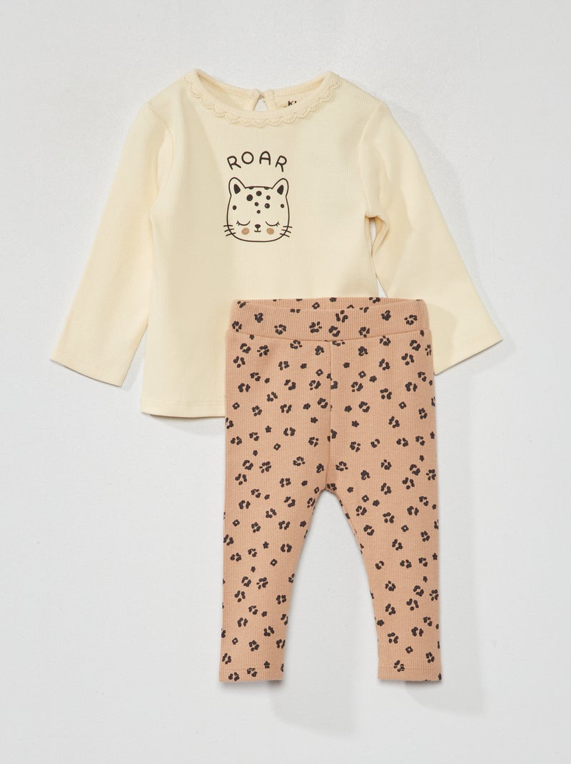 Completo t-shirt + leggings - 2 pezzi BIANCO - Kiabi