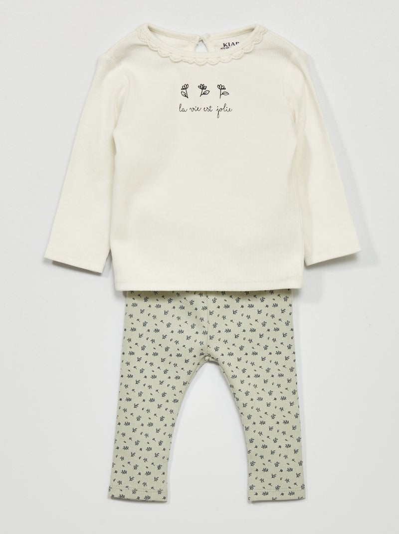 Completo t-shirt + leggings - 2 pezzi BLU - Kiabi