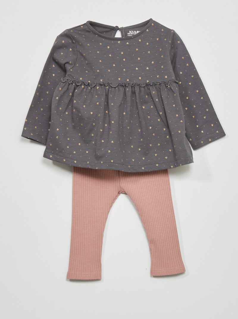 Completo t-shirt + leggings - 2 pezzi GRIGIO - Kiabi