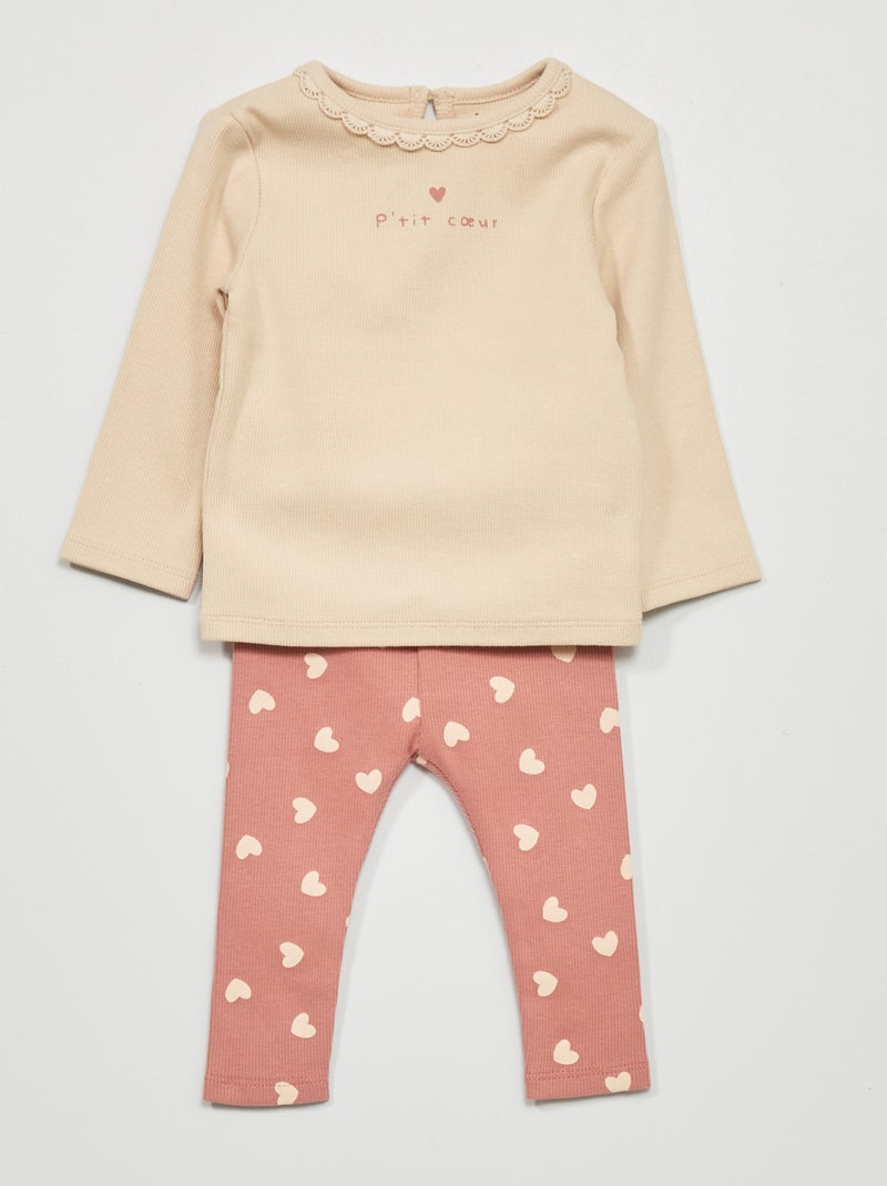 Completo t-shirt + leggings - 2 pezzi ROSA - Kiabi