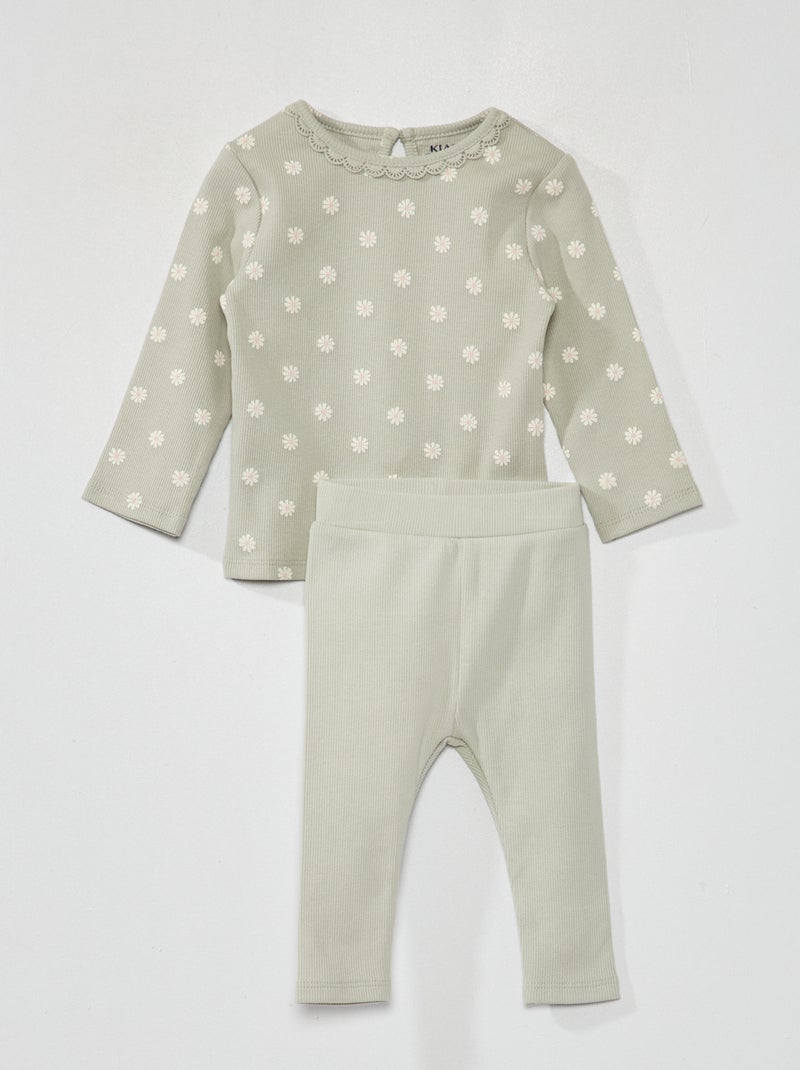 Completo t-shirt + leggings - 2 pezzi VERDE - Kiabi