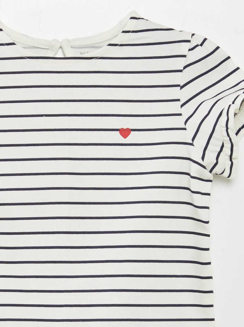 Completo t-shirt + leggings a coste - 2 pezzi BIANCO - Kiabi