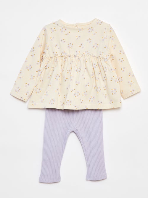 Completo t-shirt + leggings a coste - 2 pezzi - Kiabi