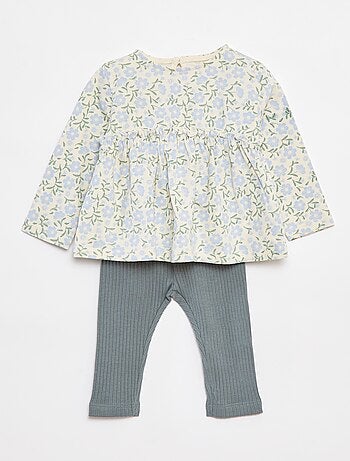 Completo t-shirt + leggings a coste - 2 pezzi
