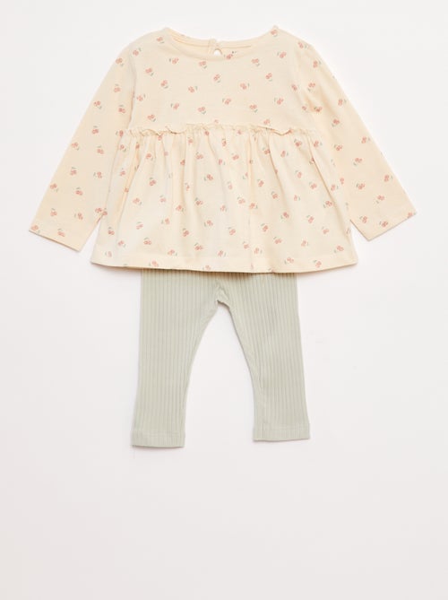 Completo t-shirt + leggings a coste - 2 pezzi - Kiabi
