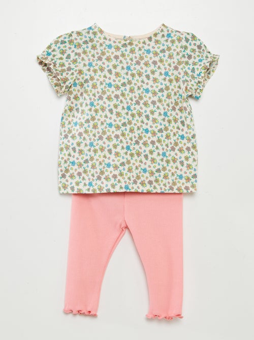Completo t-shirt + leggings a coste - 2 pezzi - Kiabi